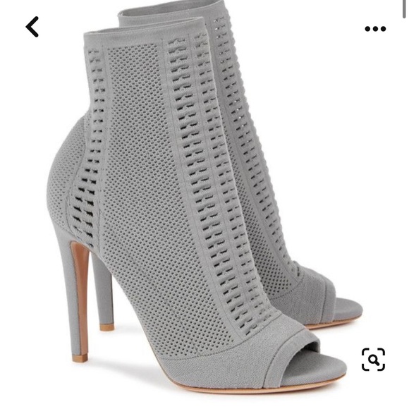 Gianvito Rossi Vires 105 Open Knit Sock Boot Heels - Picture 4 of 8
